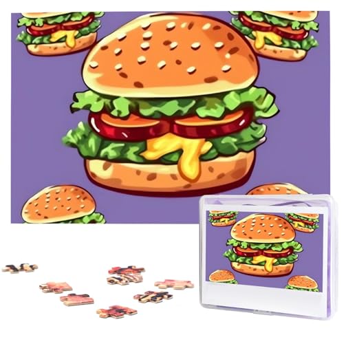 1000 Teile Holzpuzzles für Erwachsene, personalisiertes Cartoon-Hamburger-Puzzle, interessante individuelle Fotopuzzles, Geschenk für Feiertage, Geburtstag, Hochzeit, Jahrestag 1000 Teile Holzpuzzles für Erwachsene, personalisiertes Cartoon-Hamburger-Puzzle, interessante individuelle Fotopuzzles, Geschenk für Feiertage, Geburtstag, Hochzeit, Jahrestag von LDTVSFZQ