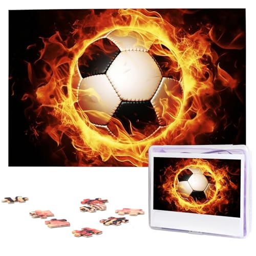 1000 Teile Holzpuzzles für Erwachsene, personalisiertes brennender Fußball-Puzzle, interessante individuelle Fotopuzzles, Geschenk für Feiertage, Geburtstag, Hochzeit, Jahrestag 1000 Teile Holzpuzzles für Erwachsene, personalisiertes brennender Fußball-Puzzle, interessante individuelle Fotopuzzles, Geschenk für Feiertage, Geburtstag, Hochzeit, Jahrestag von LDTVSFZQ