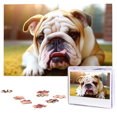 Holzpuzzle, 1000 Teile für Erwachsene, personalisierbar, niedlicher Bulldoggen-Welpe, interessant, personalisierte Fotopuzzle, Geschenk für Urlaub, Geburtstag, Hochzeit, Jubiläum Holzpuzzle, 1000 Teile für Erwachsene, personalisierbar, niedlicher Bulldoggen-Welpe, interessant, personalisierte Fotopuzzle, Geschenk für Urlaub, Geburtstag, Hochzeit, Jubiläum von LDTVSFZQ