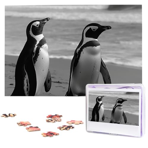 Holzpuzzle, 1000 Teile für Erwachsene, personalisierter Pinguin stehender Strand-Puzzle, interessantes Foto-Puzzle, Geschenk für Urlaub, Geburtstag, Hochzeit, Jubiläum Holzpuzzle, 1000 Teile für Erwachsene, personalisierter Pinguin stehender Strand-Puzzle, interessantes Foto-Puzzle, Geschenk für Urlaub, Geburtstag, Hochzeit, Jubiläum von LDTVSFZQ