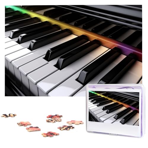 Holzpuzzle 1000 Teile für Erwachsene, personalisiertes Klaviertasten-Puzzle, interessante personalisierte Fotopuzzle, Geschenk für Urlaub, Geburtstag, Hochzeit von LDTVSFZQ