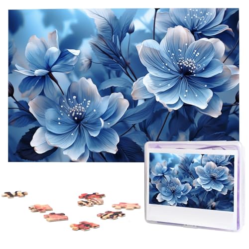 Holzpuzzle für Erwachsene, 1000 Stück, personalisierbar, blühende blaue Blumen, interessantes Puzzle, personalisierte Fotopuzzle, Geschenk für Urlaub, Geburtstag Holzpuzzle für Erwachsene, 1000 Stück, personalisierbar, blühende blaue Blumen, interessantes Puzzle, personalisierte Fotopuzzle, Geschenk für Urlaub, Geburtstag von LDTVSFZQ