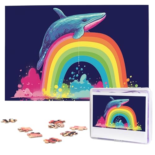 Holzpuzzle für Erwachsene, 1000 Stück, personalisierbar, bunt, Regenbogenwal, interessantes Puzzle, Foto-Puzzle, Geschenk für Urlaub, Geburtstag, Hochzeit Holzpuzzle für Erwachsene, 1000 Stück, personalisierbar, bunt, Regenbogenwal, interessantes Puzzle, Foto-Puzzle, Geschenk für Urlaub, Geburtstag, Hochzeit von LDTVSFZQ