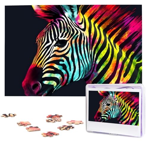 Holzpuzzle für Erwachsene, 1000 Teile, bunte Regenbogen-Zebra-Puzzle, interessantes Geschenk für Urlaub, Geburtstag, Hochzeit, Jubiläum Holzpuzzle für Erwachsene, 1000 Teile, bunte Regenbogen-Zebra-Puzzle, interessantes Geschenk für Urlaub, Geburtstag, Hochzeit, Jubiläum von LDTVSFZQ
