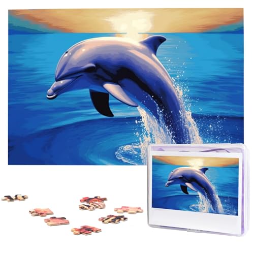 Holzpuzzle für Erwachsene, 1000 Teile, elegantes Delfin-Puzzle, interessante personalisierte personalisierte personalisierte Fotopuzzle, Geschenk für Urlaub, Geburtstag, Hochzeit Holzpuzzle für Erwachsene, 1000 Teile, elegantes Delfin-Puzzle, interessante personalisierte personalisierte personalisierte Fotopuzzle, Geschenk für Urlaub, Geburtstag, Hochzeit von LDTVSFZQ