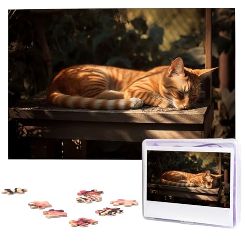 Holzpuzzle für Erwachsene, 1000 Teile, personalisierbar, schlafende orangefarbene Katze, interessantes Puzzle, personalisierte Fotopuzzle, Geschenk für Urlaub, Geburtstag, Hochzeit Holzpuzzle für Erwachsene, 1000 Teile, personalisierbar, schlafende orangefarbene Katze, interessantes Puzzle, personalisierte Fotopuzzle, Geschenk für Urlaub, Geburtstag, Hochzeit von LDTVSFZQ