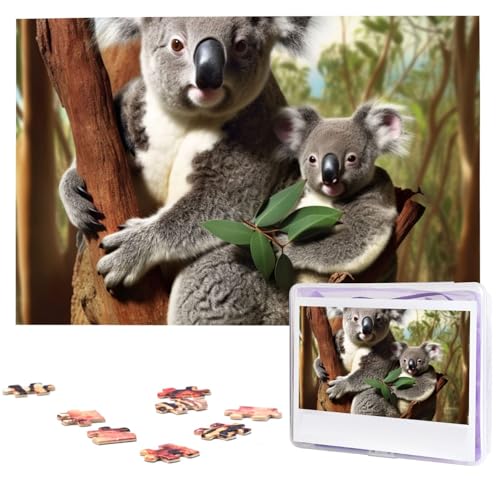 Holzpuzzle für Erwachsene, 1000 Teile, personalisiertes Koala-Familien-Puzzle, interessantes Puzzle, personalisierte Fotopuzzle, Geschenk für Urlaub, Geburtstag, Hochzeit Holzpuzzle für Erwachsene, 1000 Teile, personalisiertes Koala-Familien-Puzzle, interessantes Puzzle, personalisierte Fotopuzzle, Geschenk für Urlaub, Geburtstag, Hochzeit von LDTVSFZQ