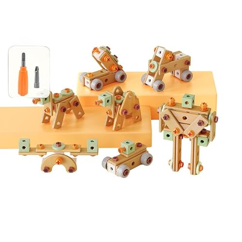LDWW Kreatives Bauklotzset für Kinder – Bauklotzset mit Lernspielzeug für 3- bis 8-Jährige, 143 Teile mit Kunststoffschrauben, fördert die Fantasie, ideal für zu Hause und den Unterricht von LDWW