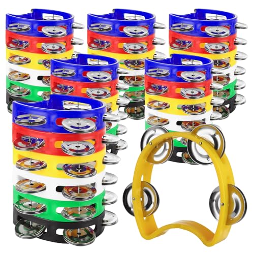 LDXDRU Tamburin für Erwachsene, farbige Kunststoff-Tamborine mit 4 Glocken, Tamburine, Musikinstrument, Handschlagtrommel, Tamburin für Kirche, Geburtstag, Party, Weihnachten, 30 Stück LDXDRU Tamburin für Erwachsene, farbige Kunststoff-Tamborine mit 4 Glocken, Tamburine, Musikinstrument, Handschlagtrommel, Tamburin für Kirche, Geburtstag, Party, Weihnachten, 30 Stück von LDXDRU