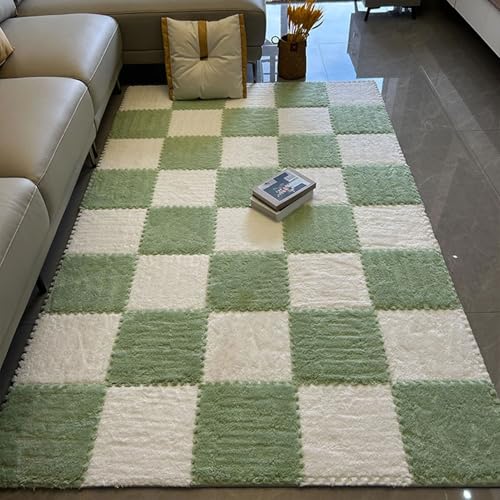 0,39 Zoll Dicke Bodenmatten aus Schaumstoff, Stoßabsorbierende und rutschfeste Eva-Matten für Training, Yoga und Kinderspielbereiche(Green+White,50 pces) von LDZDGD