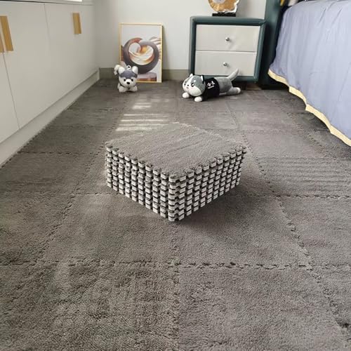 Bodenmatten Aus Puzzle Schaumstoff, Ineinandergreifende Eva-Fliesen, 0,39 Zoll Dick, Weicher, Rutschfester Teppich für Zuhause, Fitnessstudio, Spielzimmer, Yoga und Pilates(Dark Gray,24 pces) von LDZDGD