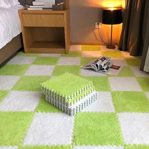 Bodenmatten Aus Puzzle Schaumstoff, Ineinandergreifende Eva-Fliesen, 0,39 Zoll Dick, Weicher, Rutschfester Teppich für Zuhause, Fitnessstudio, Spielzimmer, Yoga und Pilates(Light Green+White,12 pces) Bodenmatten Aus Puzzle Schaumstoff, Ineinandergreifende Eva-Fliesen, 0,39 Zoll Dick, Weicher, Rutschfester Teppich für Zuhause, Fitnessstudio, Spielzimmer, Yoga und Pilates(Light Green+White,12 pces) von LDZDGD
