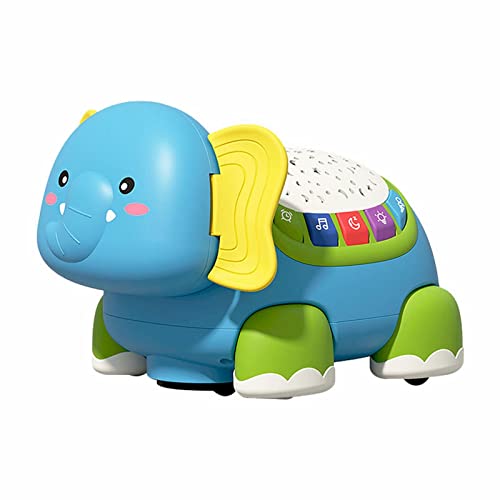 Baby-Krabbelspielzeug Elefant Musical Light Up Babyspielzeug für 6 bis 12 Monate Säuglingsspielzeug mit Licht und Ton und automatisches Vermeiden von Hindernissen für compatible (Sky Blue, One Size) von LDadgf