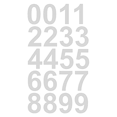 LDadgf 1 STÜCK Weiß Reflektierende Briefkastennummern Aufkleber Für Außenadresse 0 9 Nummern Für Häuser Selbstklebende Nummernaufkleber Magnete (White, One Size) von LDadgf