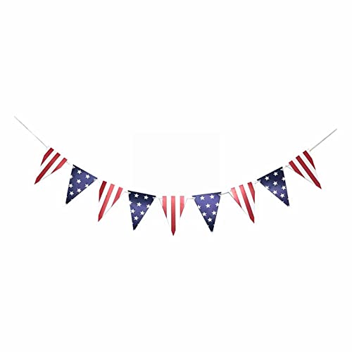 LDadgf American and Stripes Flag Wimpelkette USA Dreiecksbanner Patriotische Partydekoration für 4. Juli Unabhängigkeitsgedächtnistag Partyzubehör Aufkleber Für Kinderfahrrad (Red, One Size) von LDadgf