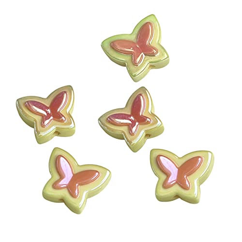 LDadgf Ipotkitt Colors Acryl-Schmetterlingsperlen Charmante AB-Perlen Transparente Schmetterlingsperlen für Schmuckherstellung Armbänder Zöpfe Kunsthandwerk Für Kinder 4-6 Mädchen (C, 8x10x5) von LDadgf