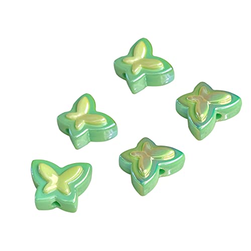LDadgf Ipotkitt Colors Acryl-Schmetterlingsperlen Charmante AB-Perlen Transparente Schmetterlingsperlen für Schmuckherstellung Armbänder Zöpfe Kunsthandwerk Für Kinder 4-6 Mädchen (E, 8x10x5) von LDadgf