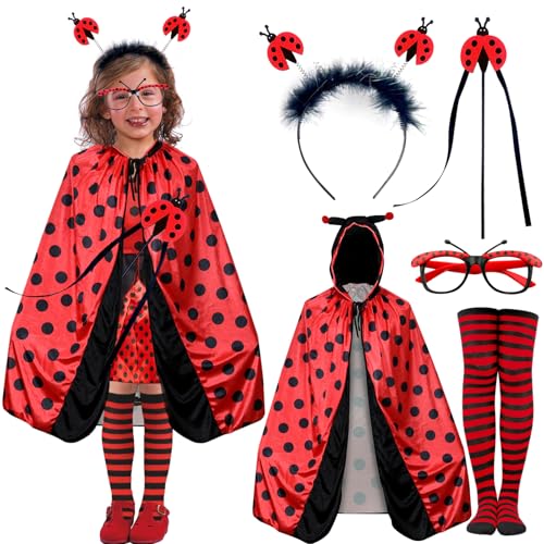 Marienkäfer Kostüm Kinder Mädchen 110 -134 Marienkäfer Accessoires Haarreif Brille Socken Zauberstab Karneval Kostüm Marienkäfer Kinder Faschingskostüm Marienkäfer Kleidung Umhang Kinder 5-8 Jahre Marienkäfer Kostüm Kinder Mädchen 110 -134 Marienkäfer Accessoires Haarreif Brille Socken Zauberstab Karneval Kostüm Marienkäfer Kinder Faschingskostüm Marienkäfer Kleidung Umhang Kinder 5-8 Jahre von LEACCO