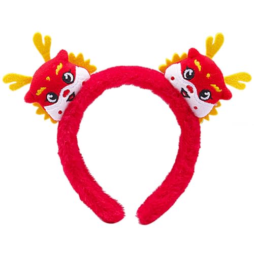 LEADSDGE Festliches Drachenhorn-Haarband für Neujahrsfeiern, lebendige Farben, leicht, für Partys und Aufführungen, Neujahrs-Stirnbänder für Frauen, Happy New Year Stirnband, Mädchen, Weihnachten von LEADSDGE