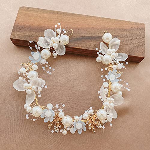LEADSDGE Prinzessinnenkopf-Reifen, für Mädchen, Geburtstag, Party, zarte Blume + Perlen, Haarschmuck, wunderschöner Blumenmädchen-Kopfschmuck, Abschlussball, Blumenmädchen, Stirnband, Perlen LEADSDGE Prinzessinnenkopf-Reifen, für Mädchen, Geburtstag, Party, zarte Blume + Perlen, Haarschmuck, wunderschöner Blumenmädchen-Kopfschmuck, Abschlussball, Blumenmädchen, Stirnband, Perlen von LEADSDGE