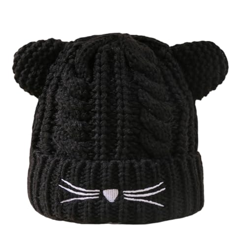 LEADSDGE Wintermützen Kätzchenohren Strickmütze für Halloween Cosplay Foto Requisiten Strickmütze Jungen und Mädchen Cartoon Ohr Strickmützen Frauen von LEADSDGE