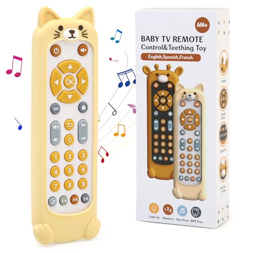 LEADSTAR Baby TV Fernbedienung Spielzeug,Musikspielzeug mit Licht und Silikon Beißring Abdeckung,Sensorisches Frühes Pädagogisches Geschenk für ab 6 9 12 18 Monate Jungen und Mädchen LEADSTAR Baby TV Fernbedienung Spielzeug,Musikspielzeug mit Licht und Silikon Beißring Abdeckung,Sensorisches Frühes Pädagogisches Geschenk für ab 6 9 12 18 Monate Jungen und Mädchen von LEADSTAR