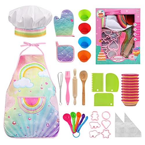 LEADSTAR Kinder Backset, Kochschürze Kinder Schürze Mädchen Kinderschürze Chef Set Kochset Kinder Küchenspielzeug Kochen Geschirr Spielen Rollenspiele Küche Spielzeug Geschenk mit Kochmütze, 38 Stück LEADSTAR Kinder Backset, Kochschürze Kinder Schürze Mädchen Kinderschürze Chef Set Kochset Kinder Küchenspielzeug Kochen Geschirr Spielen Rollenspiele Küche Spielzeug Geschenk mit Kochmütze, 38 Stück von LEADSTAR