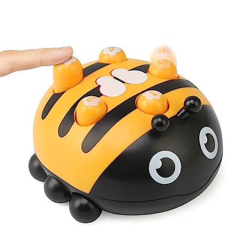 LEADSTAR Montessori Spielzeug, Baby Spielzeug Auto Motorikspielzeug zum Drücken, Sensorik Babyspielzeug Spielzeugauto Lernspiele Geschenk für Babys Kleinkinder Jungen Mädchen ab 1 2 3 Jahre (Gelb) von LEADSTAR