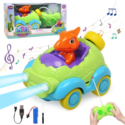 LEADSTAR Remote Control Car, Dinosaurier Ferngesteuertes Auto Spielzeug ab 3 Jahre, RC Auto with Light and Sound Effects Autos Kinder Toy Girls Boys Gifts for Children from 3 4 5 6 7 8 9 10 Years von LEADSTAR