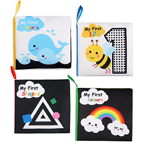 LEADSTAR Schwarz Weiß Buch Baby, 4 Stück Stoffbuch Kontrastbuch Baby Babybuch Babybücher ab 0 Monate, Knisterbuch Bilderbuch Stofftuchbücher Badebuch Spielzeug Entdeckungsbuch mit Raschelpapier LEADSTAR Schwarz Weiß Buch Baby, 4 Stück Stoffbuch Kontrastbuch Baby Babybuch Babybücher ab 0 Monate, Knisterbuch Bilderbuch Stofftuchbücher Badebuch Spielzeug Entdeckungsbuch mit Raschelpapier von LEADSTAR