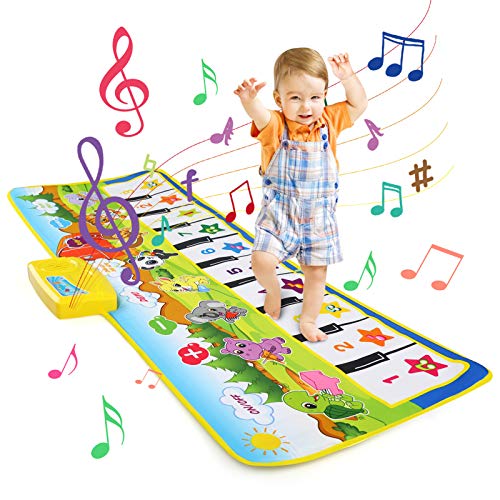 LEADSTAR Piano Matte für Kinder, Spielzeug ab 2 Jahre, Tanzmatten Klaviermatte Musikmatte, 8 Tierstimmen Musik Matte, Kleinkind Spielzeug für Jungen Mädchen 1–5 Jahre von LEADSTAR