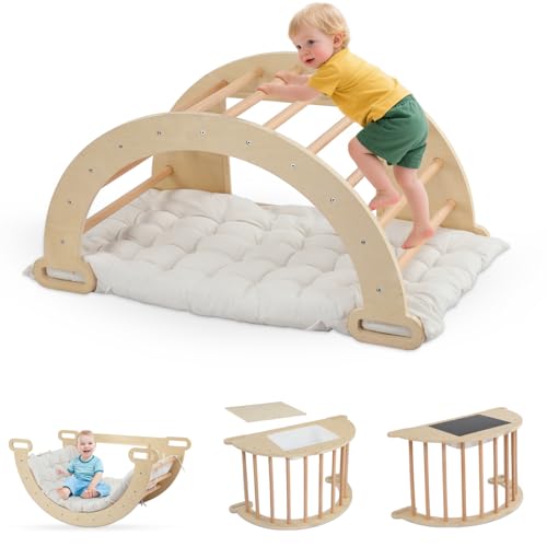 LEADZM 5-in-1 Kletterbogen für Kinder, Schaukelstuhl mit Kissen und Sensoriktisch, Montessori-Kletterspielzeug mit faltbarem Ablagebecken und Tafel, Motorik-Spielzentrum für Babys LEADZM 5-in-1 Kletterbogen für Kinder, Schaukelstuhl mit Kissen und Sensoriktisch, Montessori-Kletterspielzeug mit faltbarem Ablagebecken und Tafel, Motorik-Spielzentrum für Babys von LEADZM