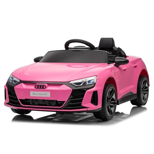 LEADZM Elektro Kinderauto mit Musik & Hupe & Scheinwerfer, 12V Kinder Elektroauto Kinderfahrzeug mit 2,4G Fernbedienung, 3-5km/h für Kinder (Rosa) von LEADZM