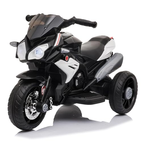 LEADZM Elektro Motorrad Kinder Elektromotorrad Kindermotorrad Kinderfahrzeug, 6 V 7 Ah Elektro-Dreirad für Kinder von 3–6 Jahren (Schwarz) von LEADZM