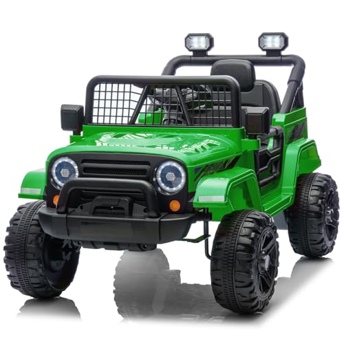 LEADZM Elektroauto für Kinder 12V, Kinderauto Mit 2,4G-Fernbedienung, Kinderfahrzeug Elektrisch für Kinder Von 3-8 Jahren (Grün) von LEADZM