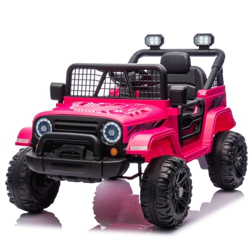 LEADZM Elektroauto für Kinder 12V, Kinderauto Mit 2,4G-Fernbedienung, Kinderfahrzeug Elektrisch für Kinder Von 3-8 Jahren (Rose) von LEADZM