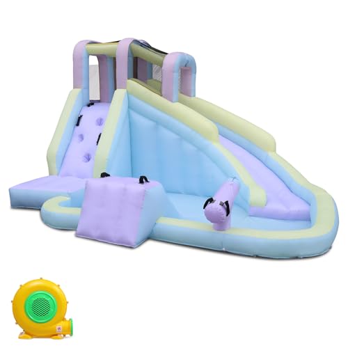LEADZM Hüpfburg in Macaron-Farben mit Gebläse, Aufblasbarer Spielplatz Outdoor/Indoor mit Pool, Rutsche, Kletterwand, Wasserpistole, für Kinder 3–8 Jahren, 400 x 300 x 230 cm LEADZM Hüpfburg in Macaron-Farben mit Gebläse, Aufblasbarer Spielplatz Outdoor/Indoor mit Pool, Rutsche, Kletterwand, Wasserpistole, für Kinder 3–8 Jahren, 400 x 300 x 230 cm von LEADZM