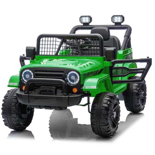 LEADZM Kinder Elektroauto, Elektroauto für Kinder 12V, 4 Eva Räder, 12V 7ah, Fernbedienung, Kinderauto Kinderfahrzeug (Grün) von LEADZM