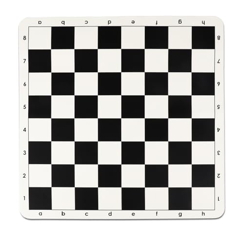 Turnier-Schachbrett, 50,8 cm Silikonmatte, schwarz-weiße Quadrate mit Markierung Turnier-Schachbrett, 50,8 cm Silikonmatte, schwarz-weiße Quadrate mit Markierung von LEAP