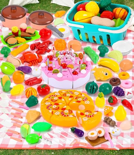 141 Stück Küchenspielzeug Set,Kinderküche Spielküche Zubehör,Küche Kleinkinder Pädagogisches Lernen Spielzeug,Küchenspielzeug Schneiden Obst Gemüse Lebensmittel,Lernspielzeug Rollenspiele Geschenk 141 Stück Küchenspielzeug Set,Kinderküche Spielküche Zubehör,Küche Kleinkinder Pädagogisches Lernen Spielzeug,Küchenspielzeug Schneiden Obst Gemüse Lebensmittel,Lernspielzeug Rollenspiele Geschenk von LEAZZLE