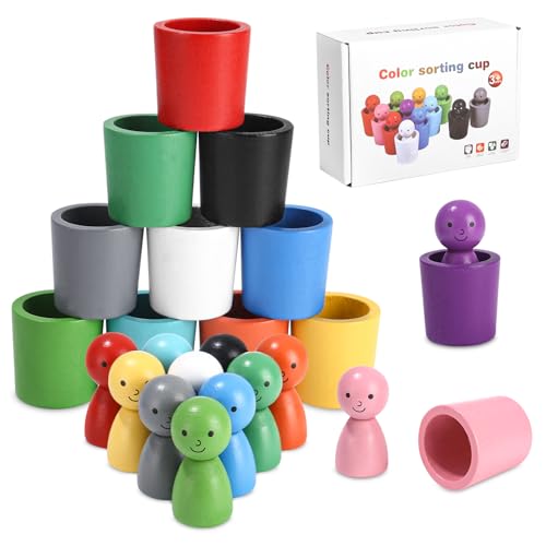 LEAZZLE Bälle im Becher Montessori Spielzeug 2 Jahre, Sortierspielzeug mit 12 Farben, Sensorik Spielzeug ab 2 Jahre und Zuordnungsspiel für die Vorschule zum Erlernen von Farberkennung und Zählen LEAZZLE Bälle im Becher Montessori Spielzeug 2 Jahre, Sortierspielzeug mit 12 Farben, Sensorik Spielzeug ab 2 Jahre und Zuordnungsspiel für die Vorschule zum Erlernen von Farberkennung und Zählen von LEAZZLE