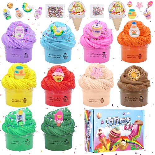 LEAZZLE Slime Fluffy Set, 10 Stück Butter Slime Kit, Schleim Kinder, Slime Set Zum Selbermachen, Wolkenschleim, Stressabbau Spielzeug Weich und Dehnbar, Party Geburtstagsgeschenk für Mädchen und Jungs LEAZZLE Slime Fluffy Set, 10 Stück Butter Slime Kit, Schleim Kinder, Slime Set Zum Selbermachen, Wolkenschleim, Stressabbau Spielzeug Weich und Dehnbar, Party Geburtstagsgeschenk für Mädchen und Jungs von LEAZZLE