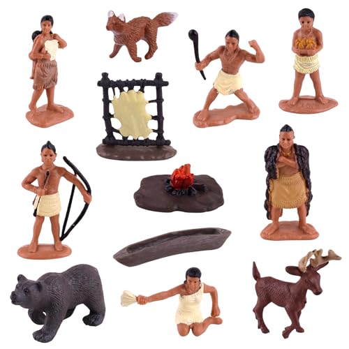 LEBERY Indianer-Figuren-Set, indische Miniaturfiguren, Spielzeug, indische Figuren für Kinder, indische Figuren, Spielset, enthält Lagerfeuer, Hirsch, Bär, Fuchs, für Geburtstagsdekoration, LEBERY Indianer-Figuren-Set, indische Miniaturfiguren, Spielzeug, indische Figuren für Kinder, indische Figuren, Spielset, enthält Lagerfeuer, Hirsch, Bär, Fuchs, für Geburtstagsdekoration, von LEBERY