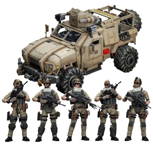 JoyToy 1:18 Action Figure U.S. Army Delta Assault Squad Set of 5 Figures,1 Cyclone Assauit Armored Car Military Hardcore Coldplay Movable Model Collectible Figure von LEBOO