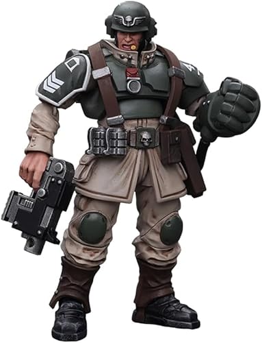 LEBOO JOYTOY Warhammer 40K 1/18 Actionfigur Astra Militarum Cadian Command Squad Veteran Sergeant with Power Faust von LEBOO