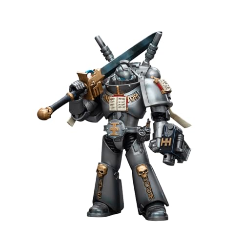 LEBOO JOYTOY Warhammer 40K 1/18 Action Figure Grey Knights Interceptor Squad Interceptor with Storm Bolter and Nemesis Force Weapon Warrior Joy Toy Collection Models von LEBOO