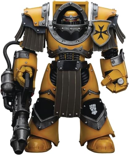 LEBOO JOYTOY Warhammer 40k Imperial Fists Legion Cataphractii Terminator Squad Legion Cataphractii with Heavy Flamer 12.2 cm Collectible Model Gifts von LEBOO
