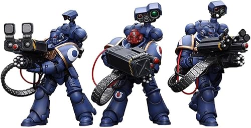 LEBOO JOYTOY Warhammer 40k Ultramarines Desolation Sergeant Marine with Castellan Launcher 1:18 Scale Action Figure Joy Toy Figures von LEBOO