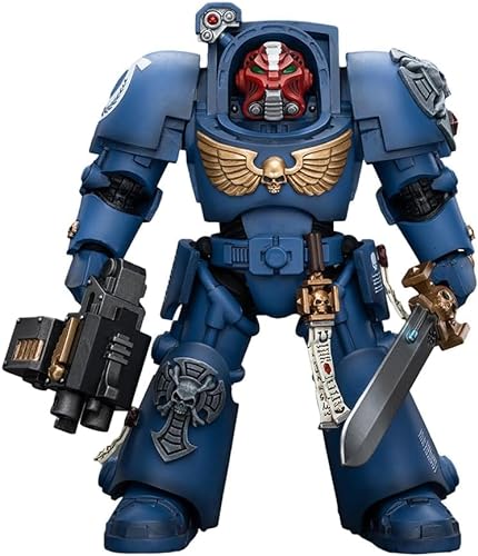 LEBOO JoyToy Warhammer 40k Ultramarines Terminator Squad Sergeant with Power Sword and Teleport Homer 1/18 Scale 14.3 cm Collectible Action Figure von LEBOO