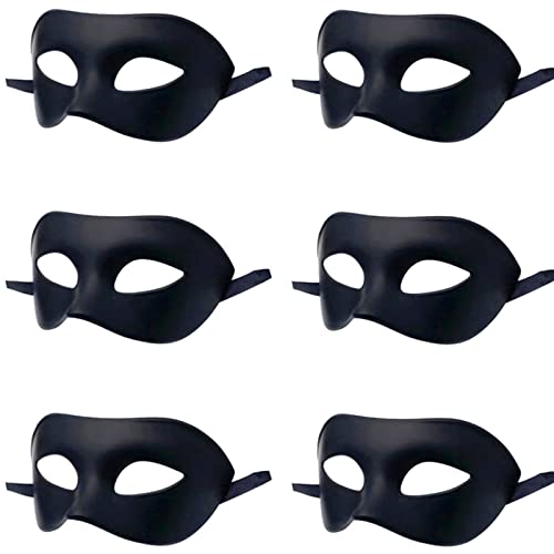 LECMACY Maskeraden-Maske für Männer und Frauen, venezianisches Röm halbes Gesicht, Masken Mardi Gras Kostüm, Motto-Party, Cosplay, Einheitsgröße, Schwarz, 6 Stück LECMACY Maskeraden-Maske für Männer und Frauen, venezianisches Röm halbes Gesicht, Masken Mardi Gras Kostüm, Motto-Party, Cosplay, Einheitsgröße, Schwarz, 6 Stück von LECMACY